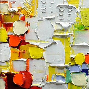 Color Block Abstract detail by Palette Knife wall art minimalism Oil Paintings